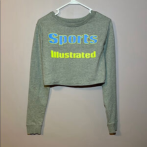 Gray Sports Illustrated Cropped Sweatshirt - Logo on Back - M
